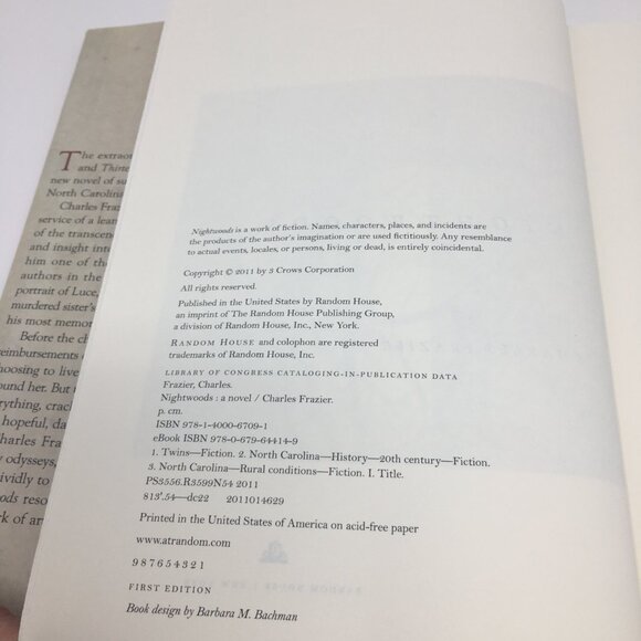 Nightwoods by Charles Frazier Hardbound Book - Picture 4 of 12